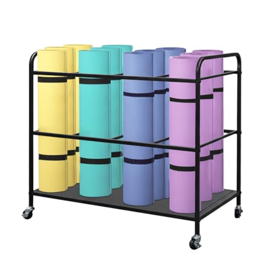 All In One Gym Home Equipment - Yoga Mat Rack Storage Basket with