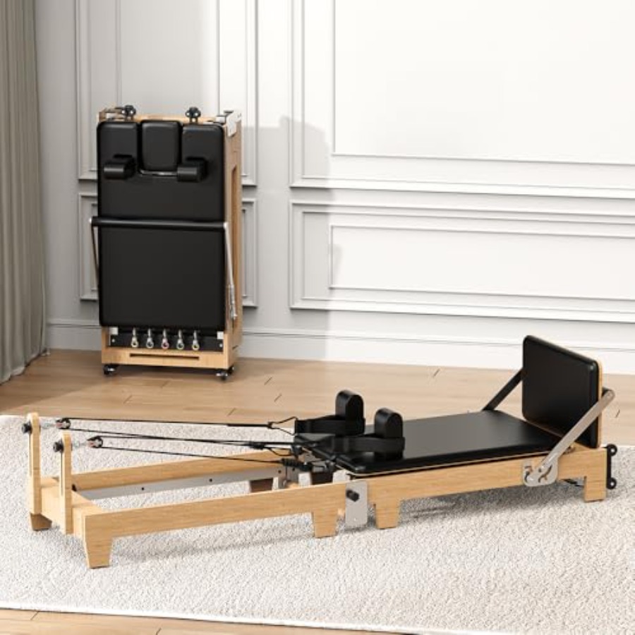 Home Gym Studio - Foldable Pilates Reformer Machine Quick-Assembly Studio
