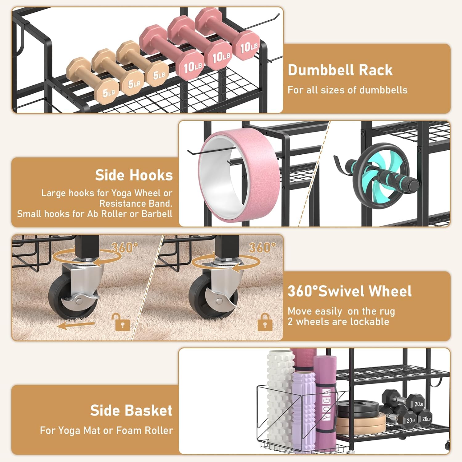 Home Gym Storage, No Material  - đánh giá và giá Home Gym Dumbbells