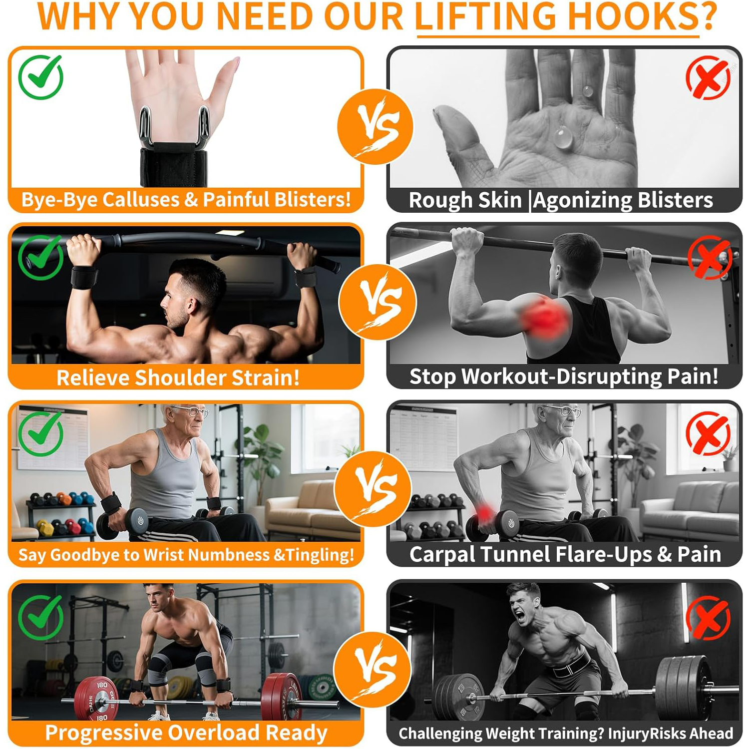 1 Pair Lifting Hooks & Padded  - đánh giá và giá Lifting Straps Wrist