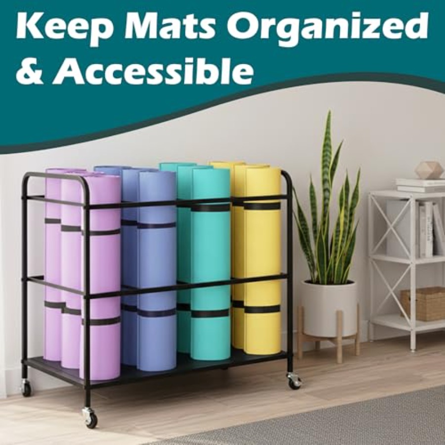 Yoga Mat Rack Storage Basket w - đánh giá và giá All In One Gym Home Equipment