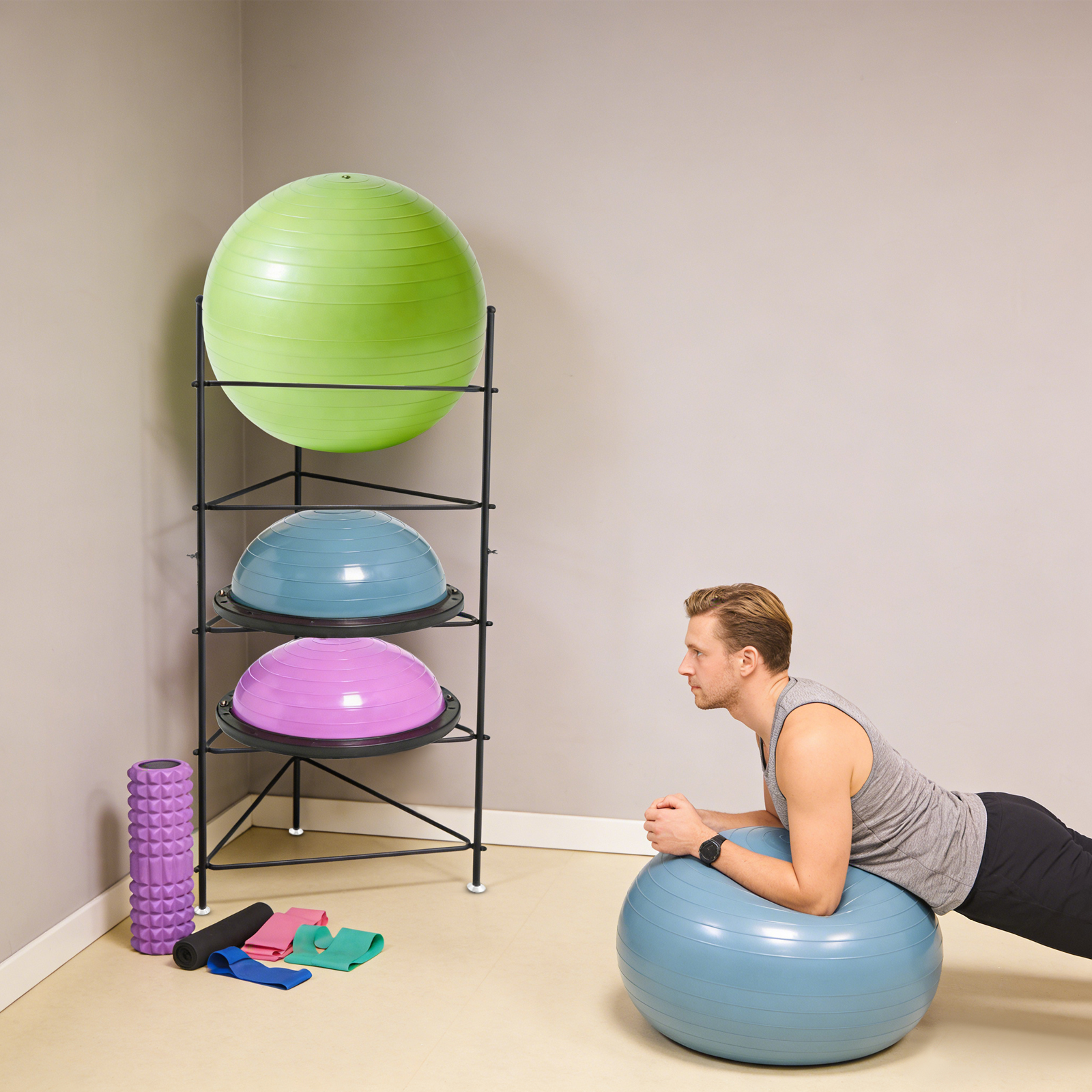 Iron 5-Tier Balance Ball Stora - đánh giá và giá Home Gym Half Rack