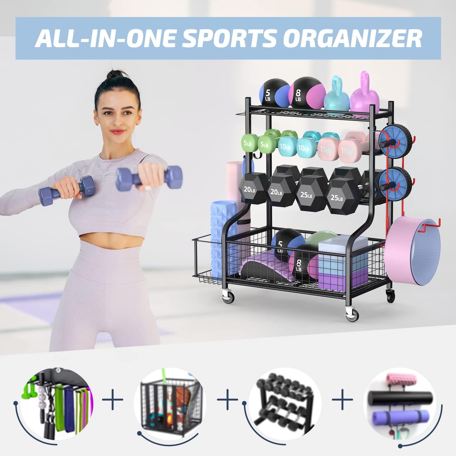 Home Gym Dumbbell Rack with Wh - đánh giá và giá Home Gym Dumbbells