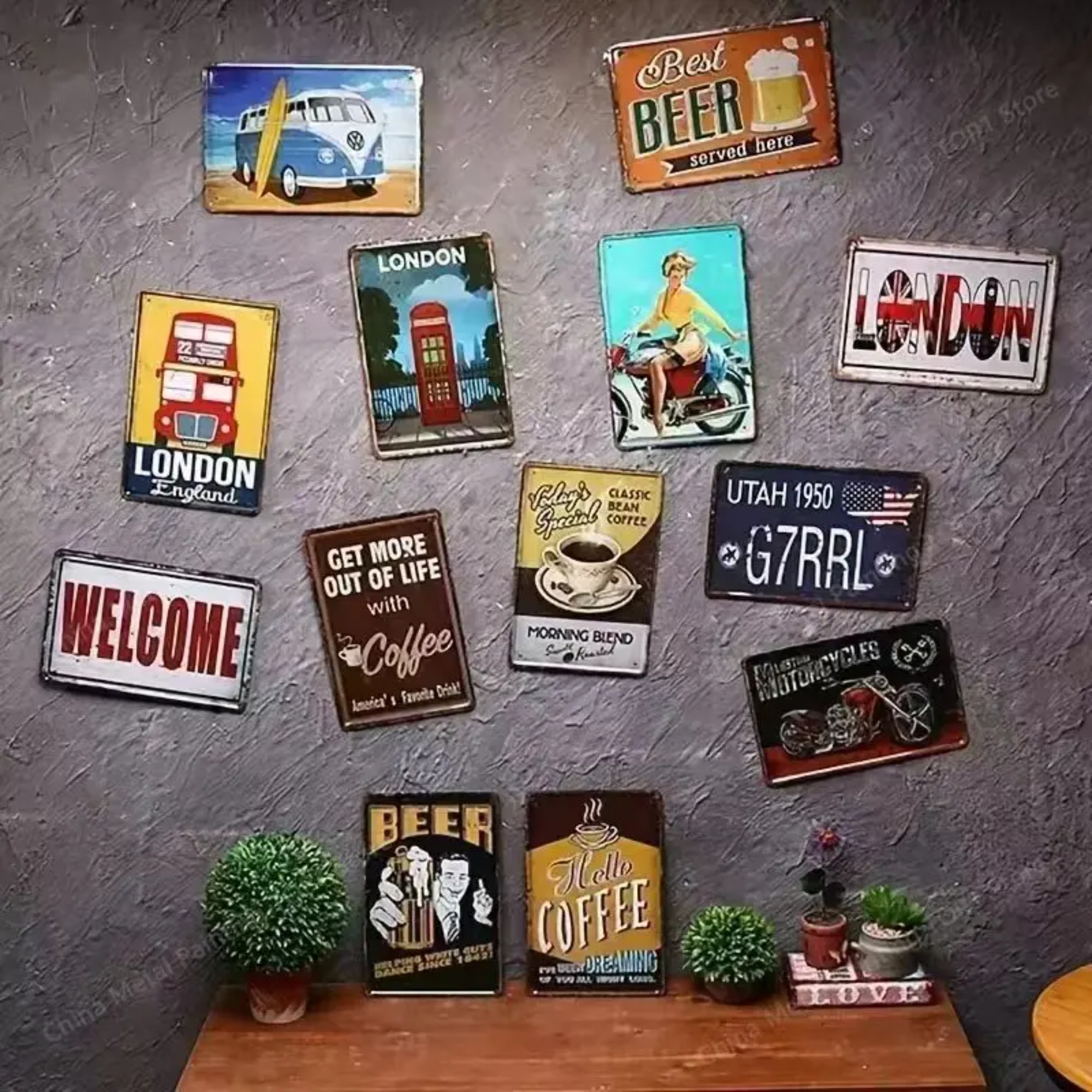 Retro Metal Wall Art 8x12 Inch - đánh giá và giá Home Gym Studio